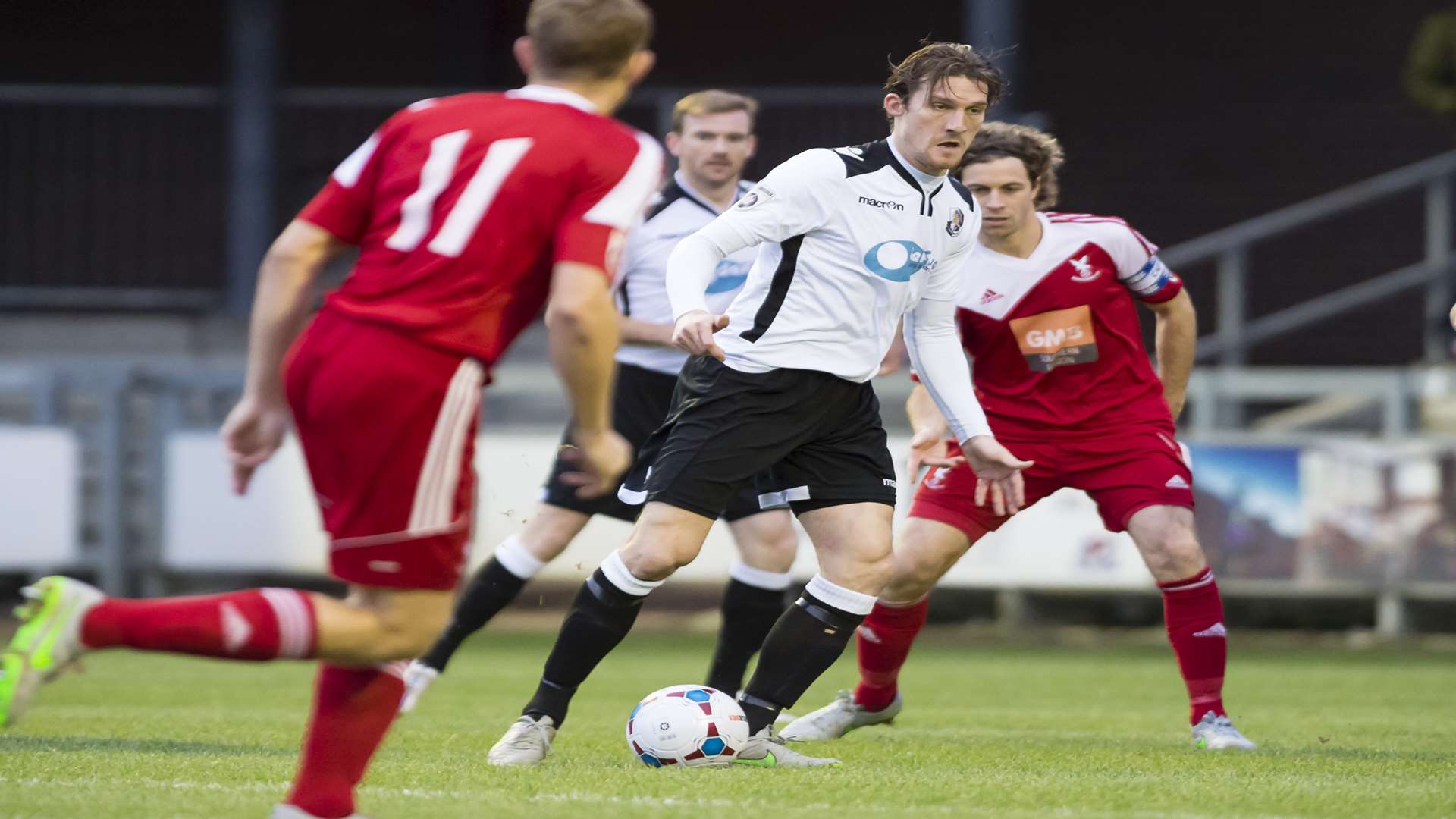 Dartford's Tom Bradbrook on the ball during the FA Trophy tie against Whitehawk Picture: Andy Payton