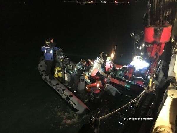 Migrants rescued off Calais last December. Picture: Gendarmerie Maritime