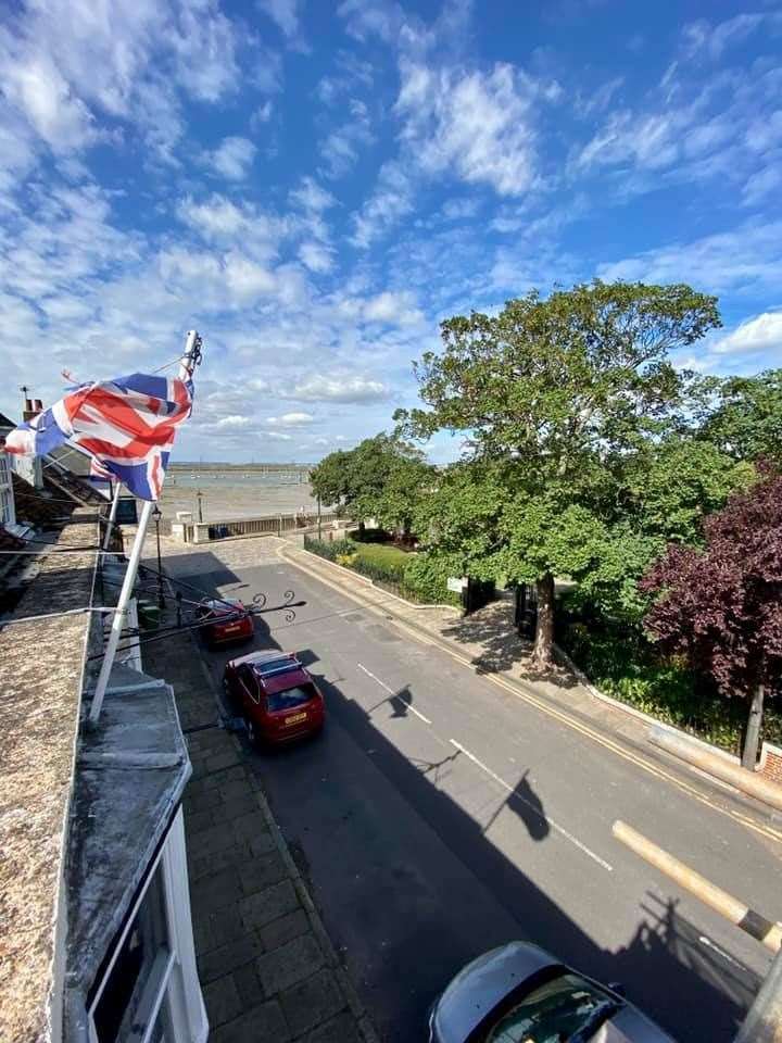 The view from the apartment above Bosuns tea room at Queenborough