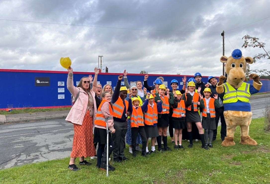 Five local schools came to unveil their artwork at the Shepway regeneration site