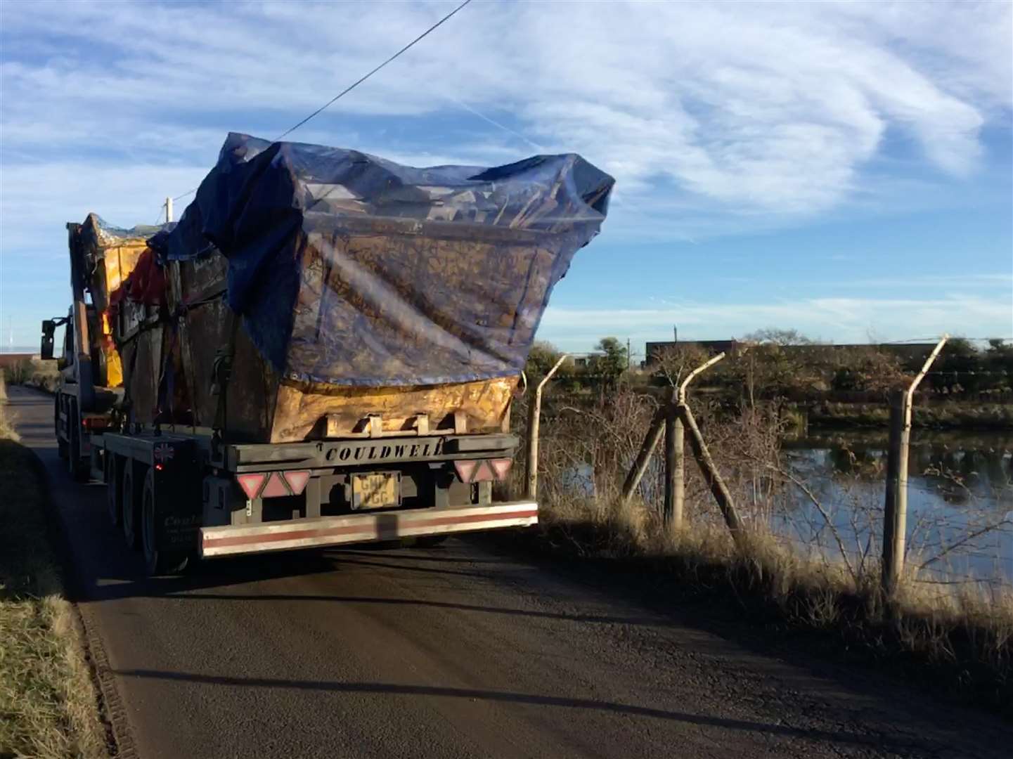 A lorry travelling to the East Kent Recycling Plant