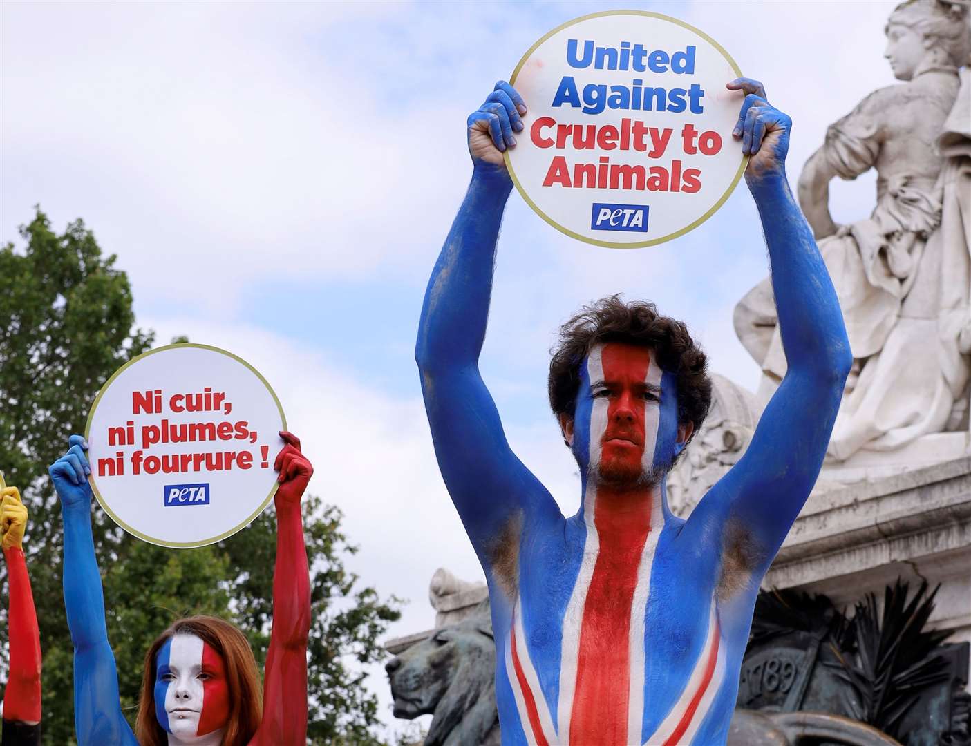 Herne Bay man Reuben Skeats was spotted in Paris on July 21, 2024, as part of PETA's protests. Picture: PETA