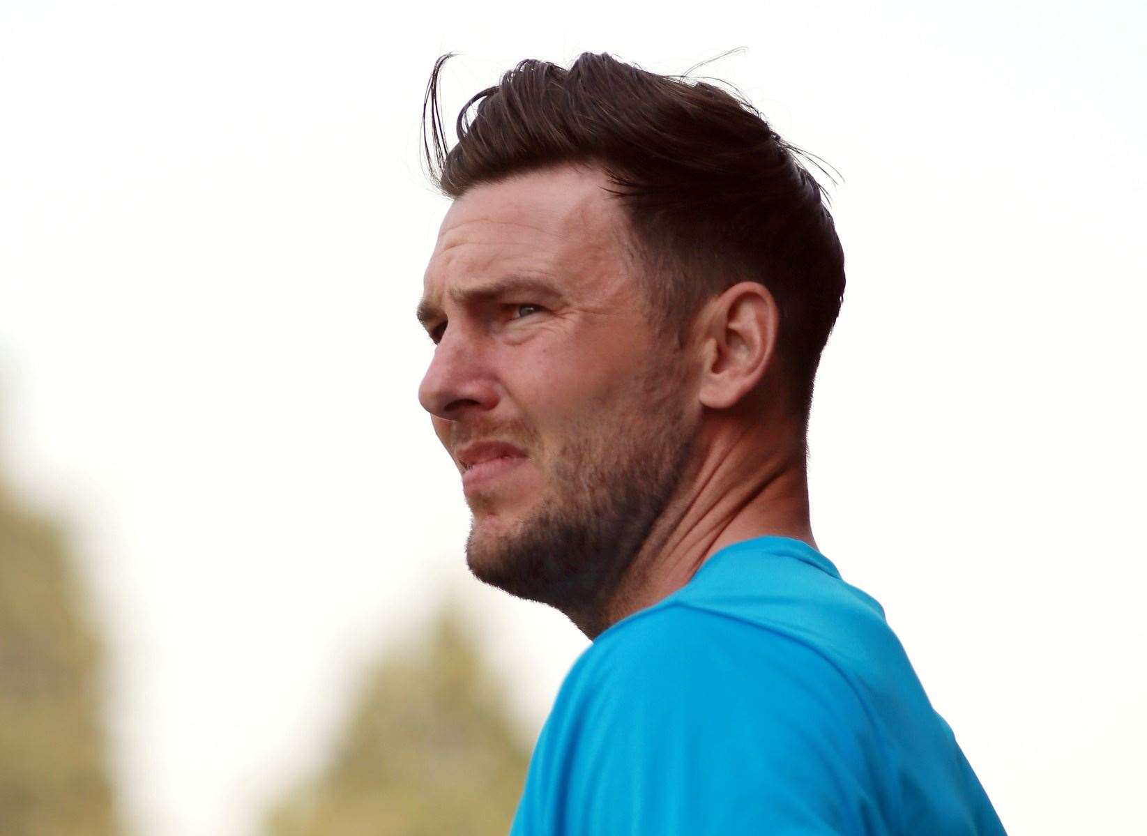 .Caption:.National League South.Dartford (White/Black). vs.Billericay Town (Red).At Princes Park Dartford .Dartford FC Manager Jamie Coyle.Picture: Phil Lee .... (8985679)