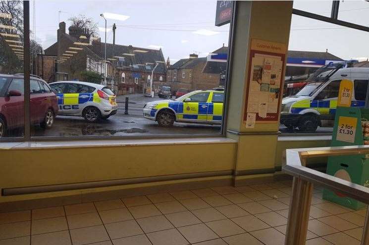 A heavy police presence in St Lawrence, the day after an officer was attacked in a nearby graveyard