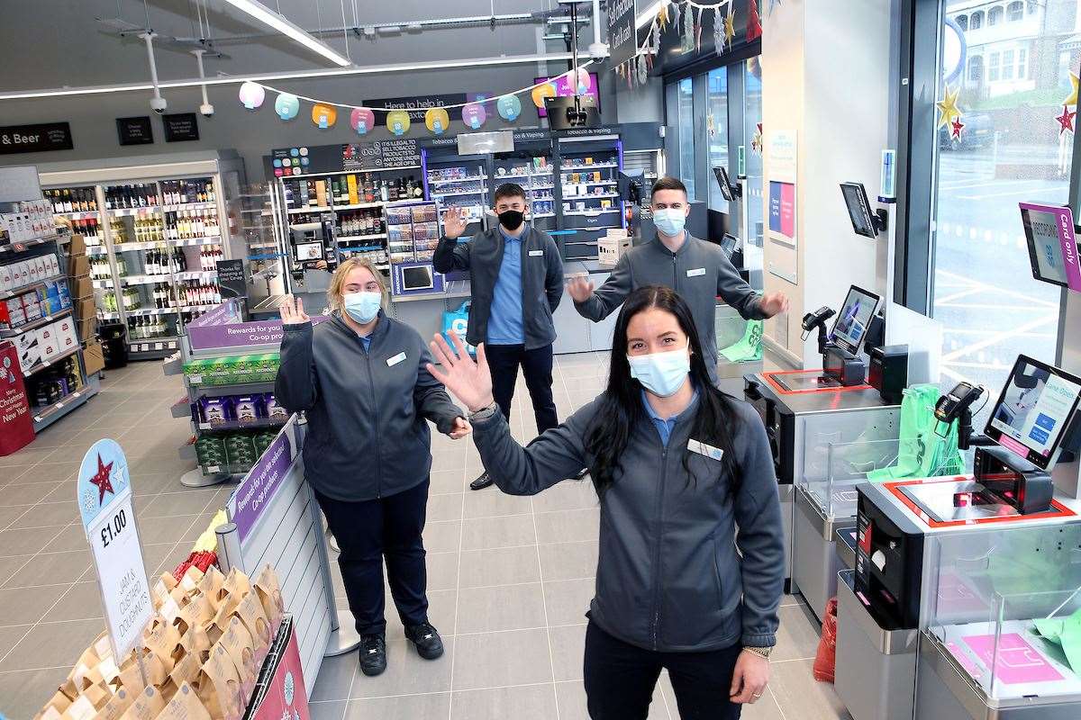 Manager Amy Vinton and colleagues at the new Maxton store. Photo by Matt Bristow/mattbristow.net