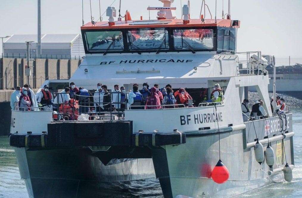 A Border Force vessel coming into Dover on Wednesday. Picture: Stuart Brock Photography