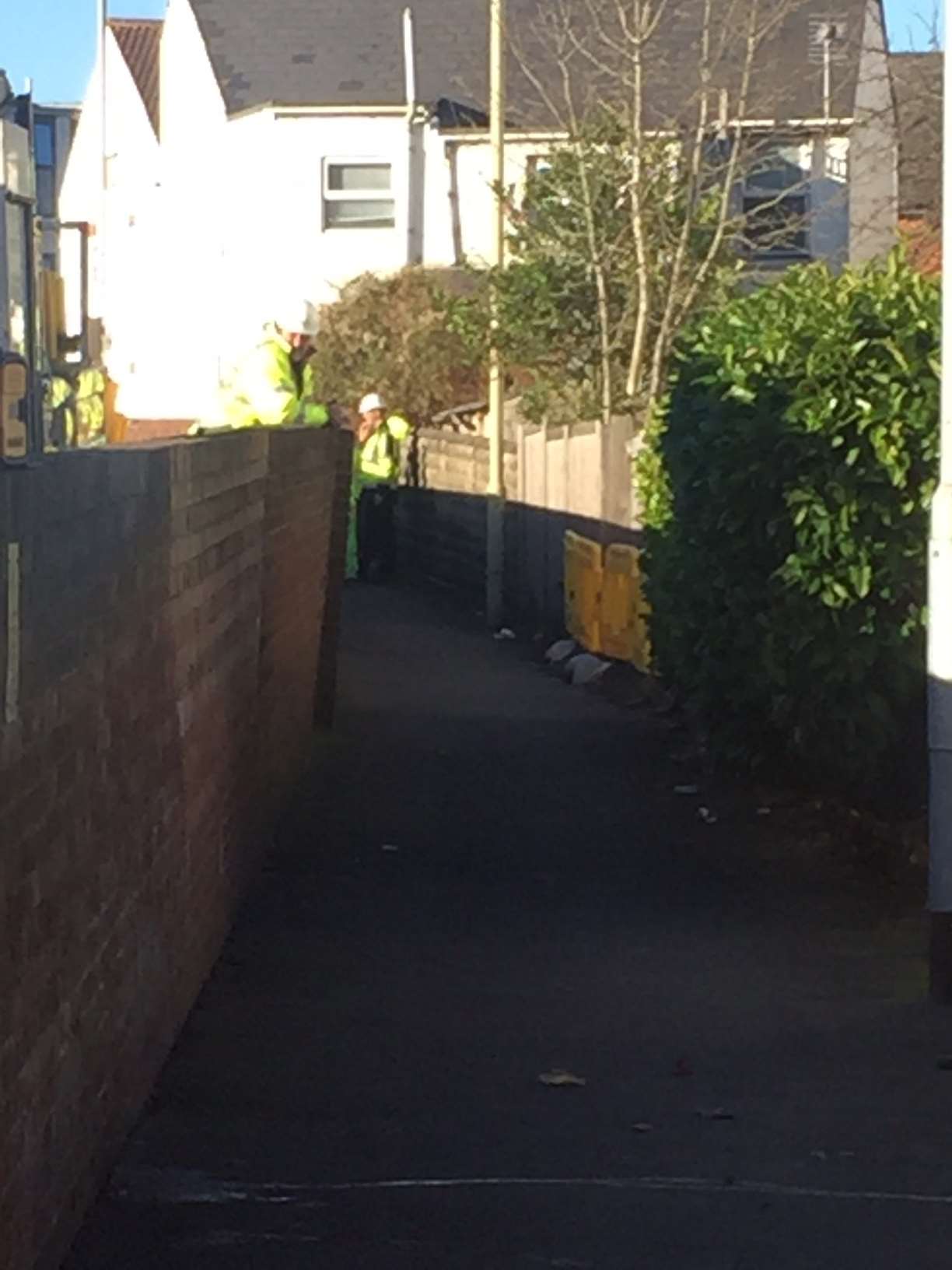 The visibly leaning wall on Somerset Road