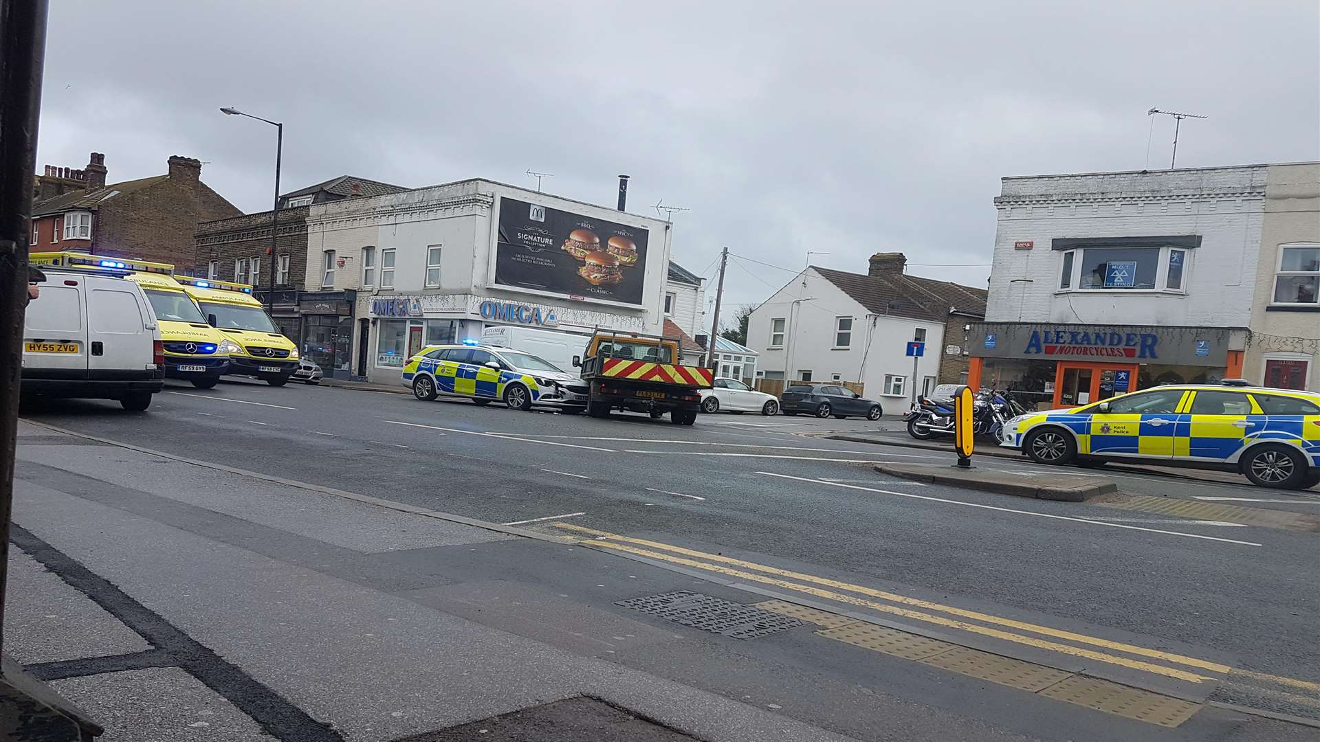 The crash along Canterbury Road. Pic: Ted Targett