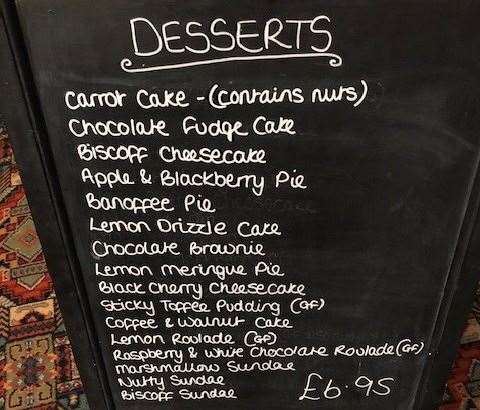 All priced at £6.95, 16 dessert options is extensive