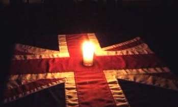 A candle lit at Medway Council's offices at Gun Wharf. Picture: @perryholmes