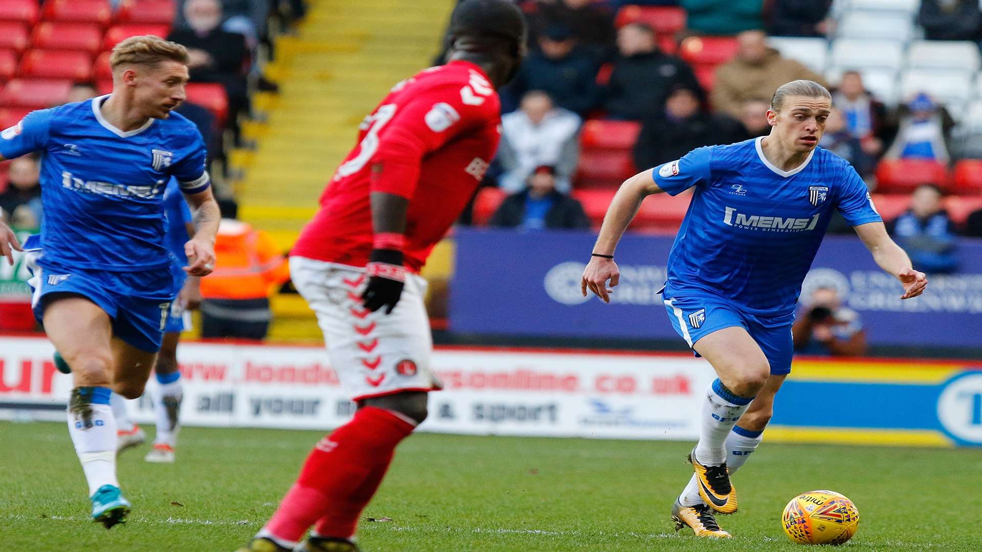 Tom Eaves in the thick of the action Picture: Andy Jones