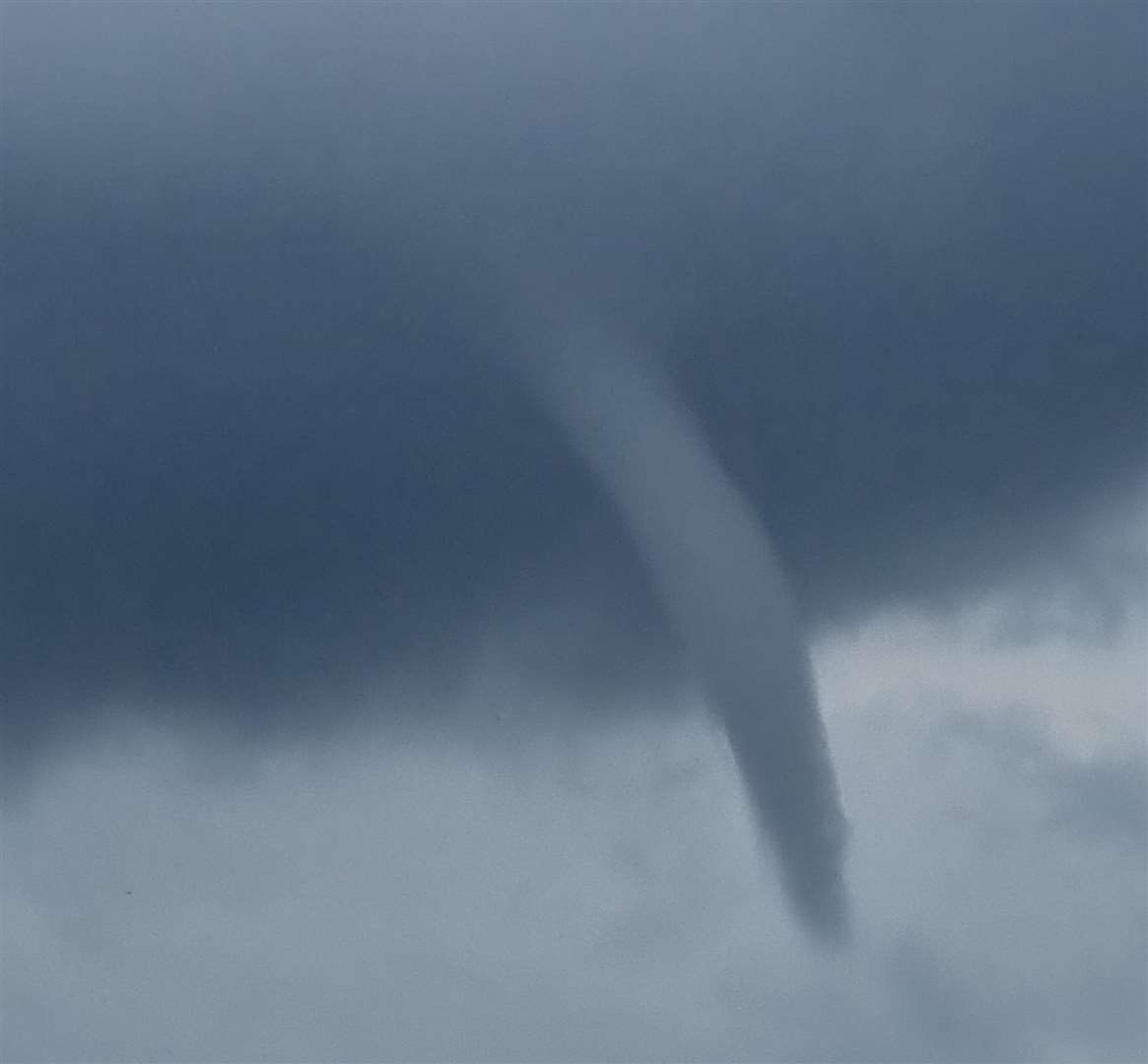 Lisa Webb spotted this funnel cloud over Stockbury this afternoon. Picture: Lisa Webb