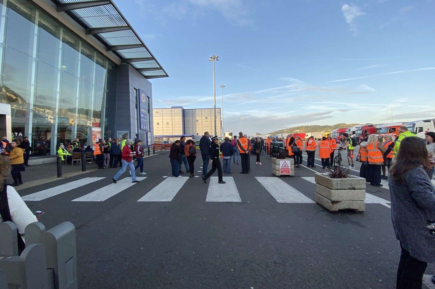 Passengers and crew on a ferry have been evacuated amid a security incident. Picture courtesy of @courier_michael