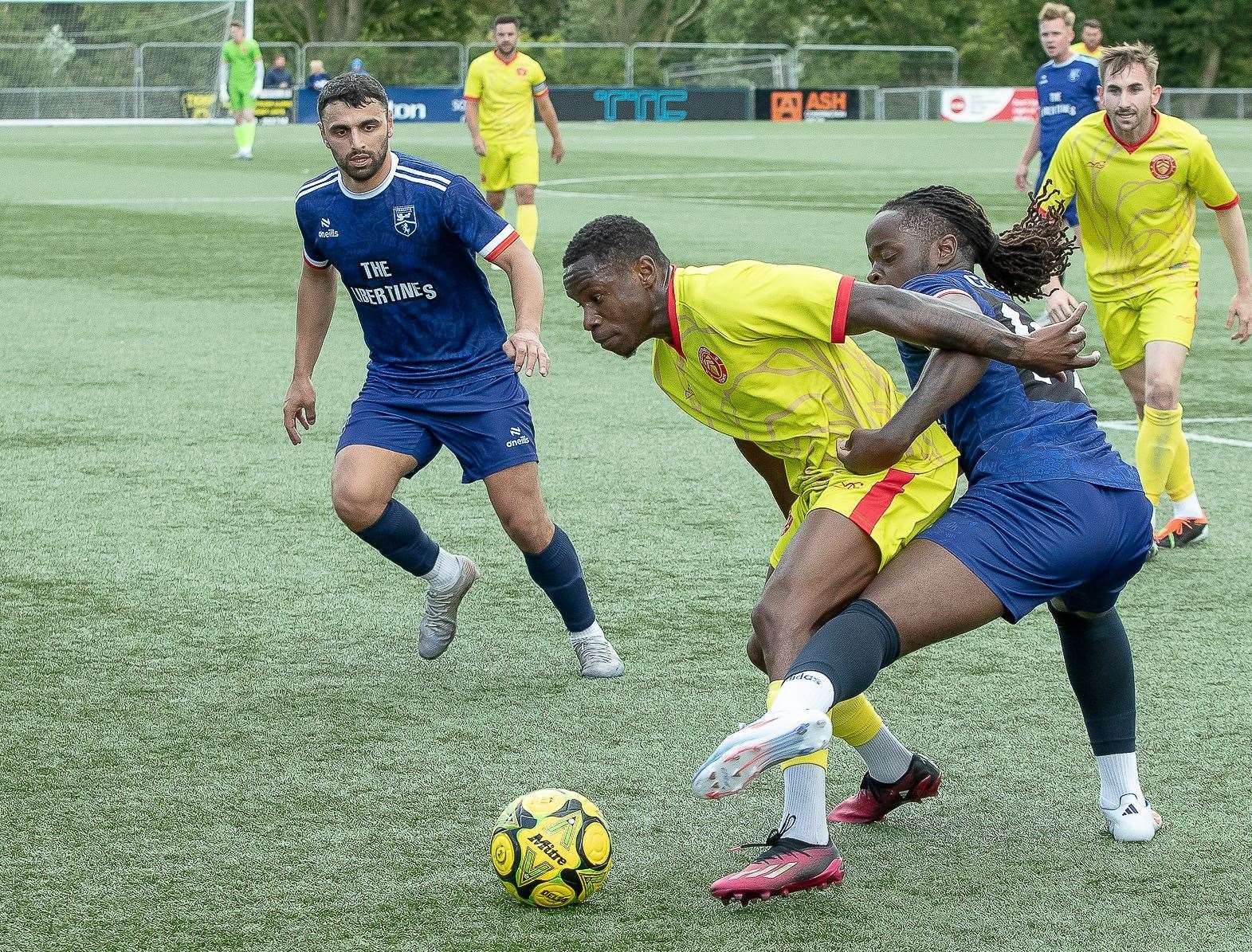 Action between hosts Margate and Whitstable Town. Picture: Les Biggs