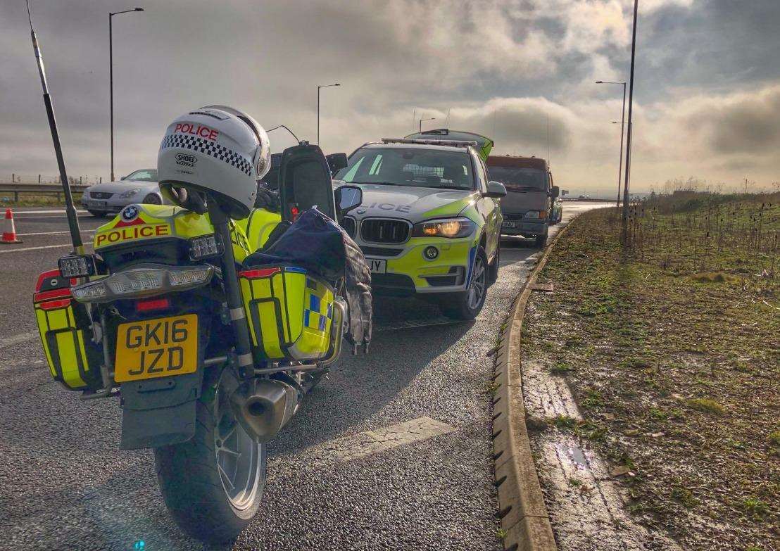 The van failed to stop for officers. Credit: Kent Police