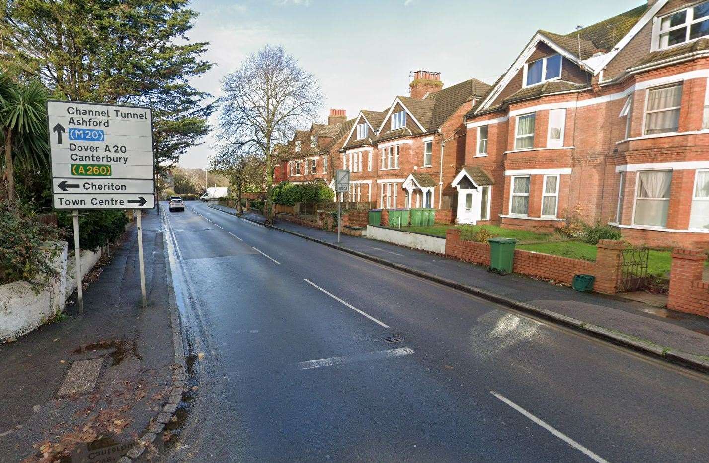 The incident took place in Beachborough Road, Folkestone early this morning. Picture: Google