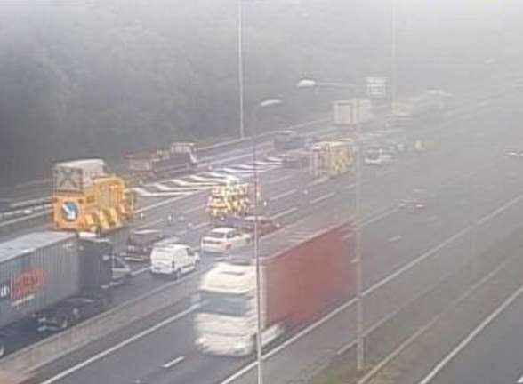 A rolling roadblock was put in place. Picture Highways England