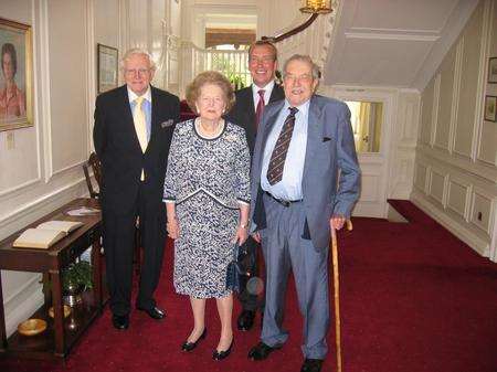 Margaret Thatcher with John Spence, Bill Ferris and Lord Lane at the Historic Dockyard Chatham in August 2008