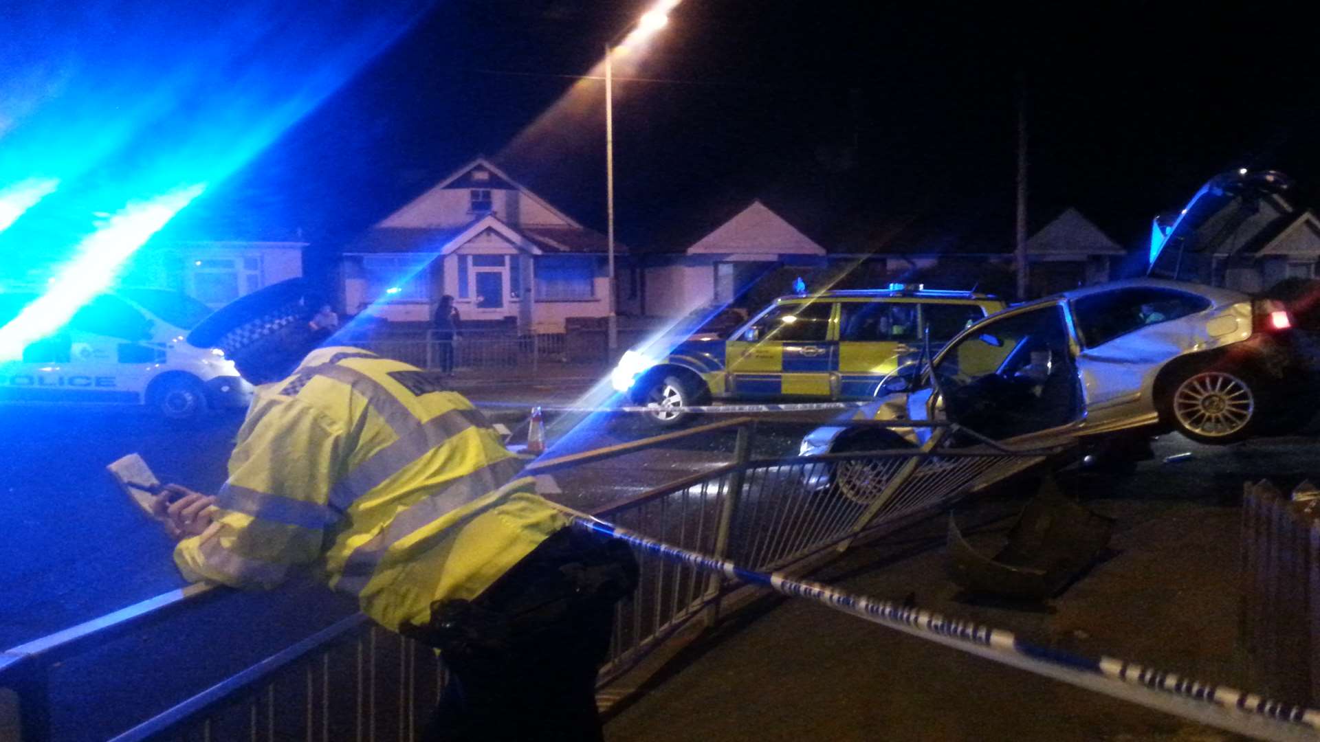 Crash scene taped off by police in Sea Street