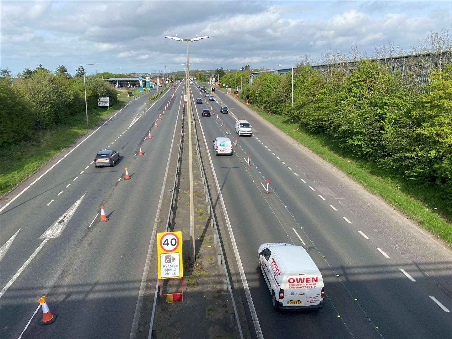 The coastbound carriageway of the Thanet Way is being resurfaced