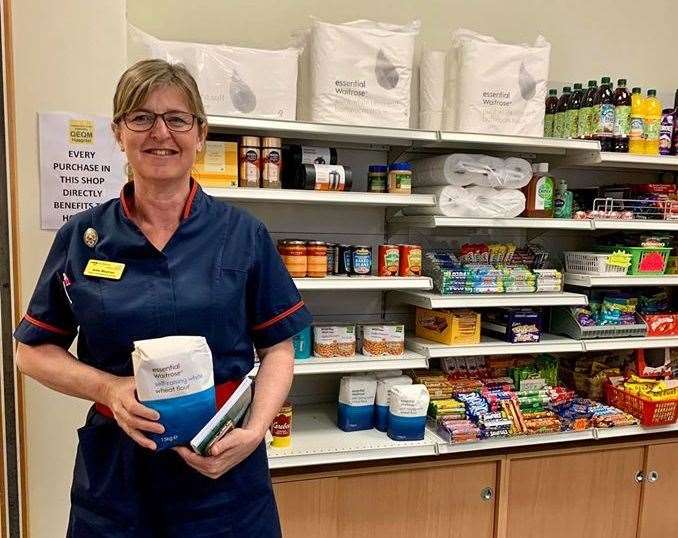 The convenience store’s first customer Julia Bournes. Picture: QEQM League of Friends/Facebook