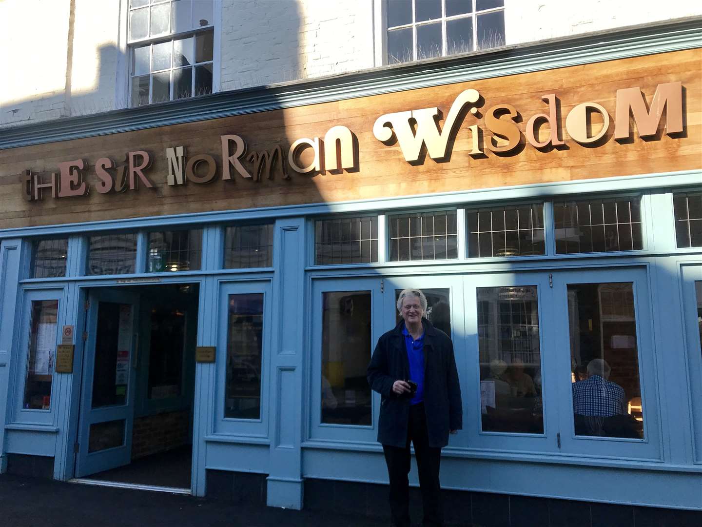 JD Wetherspoon boss Tim Martin outside the Sir Norman Wisdom in Deal