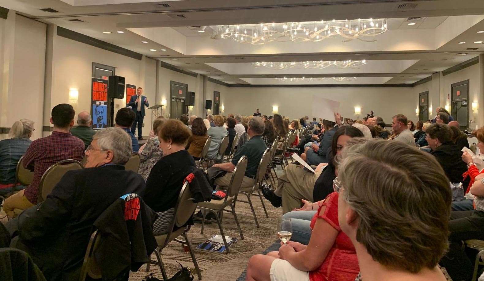 The audience at Nigel Farage's US speaking tour appearance in Pittsburgh. Picture: FreedomWorks