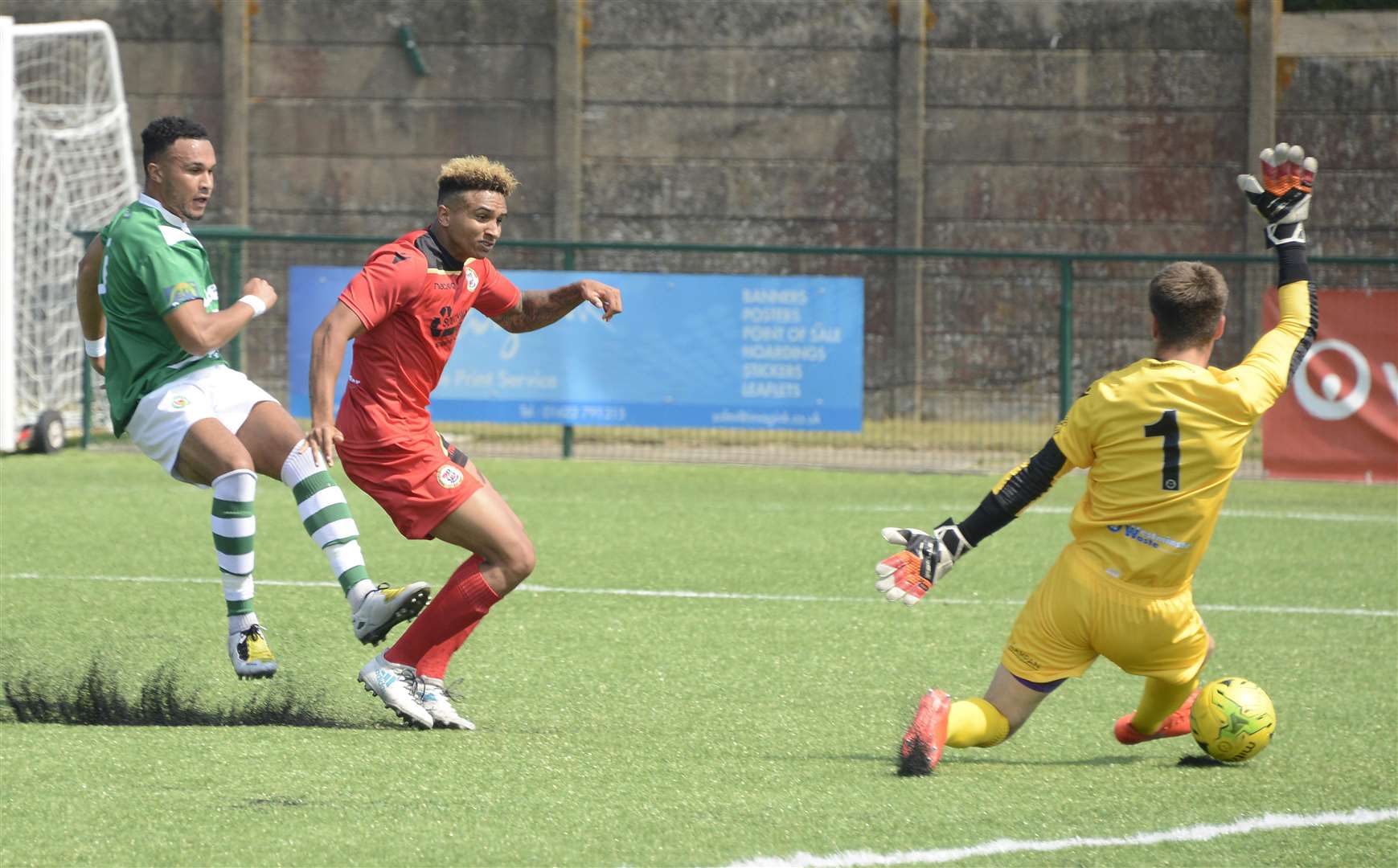 Dean Grant scores for Ashford against Bromley Picture: Paul Amos