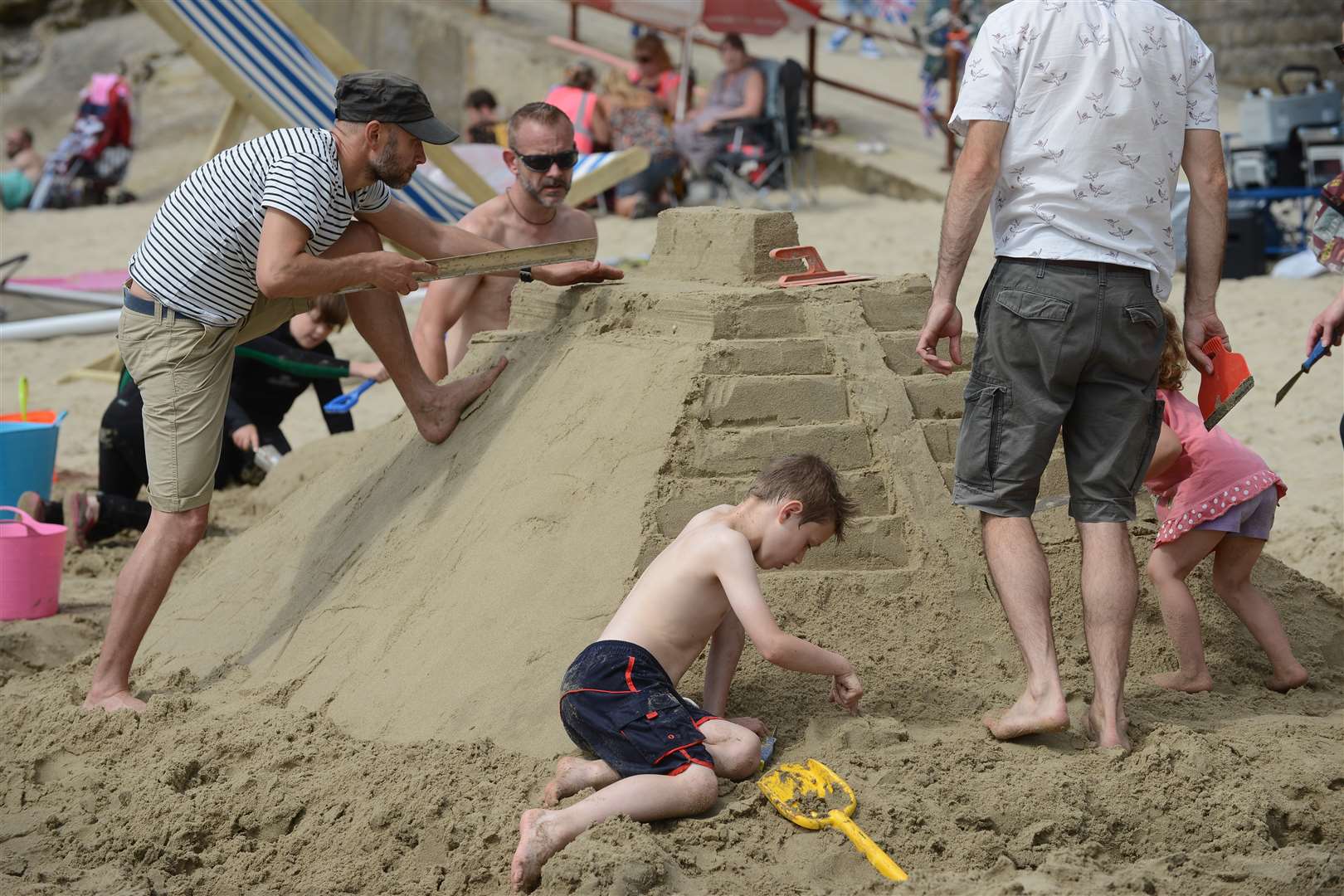 The Kids Sand Building Collective hard at work