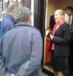 The bank had to turn customers away on Monday evening. Picture: DANNY BOYLE