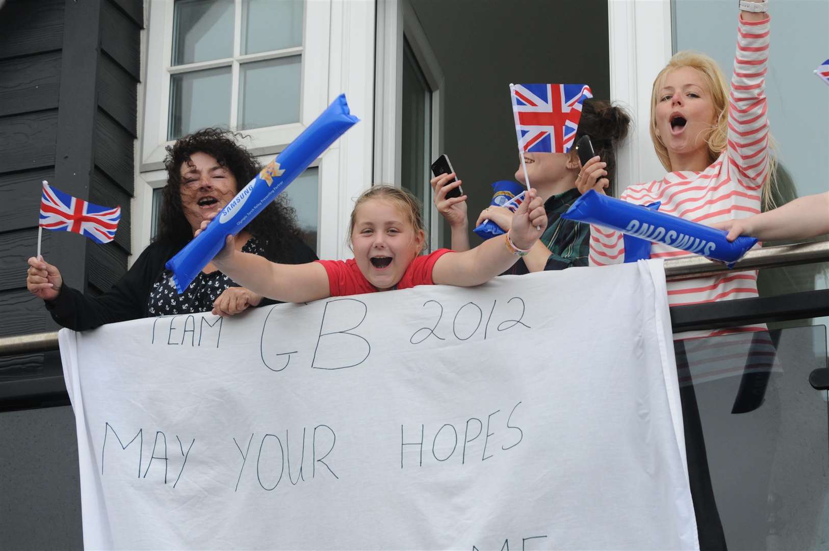 Handmade banners greeted the parade in Seabrook