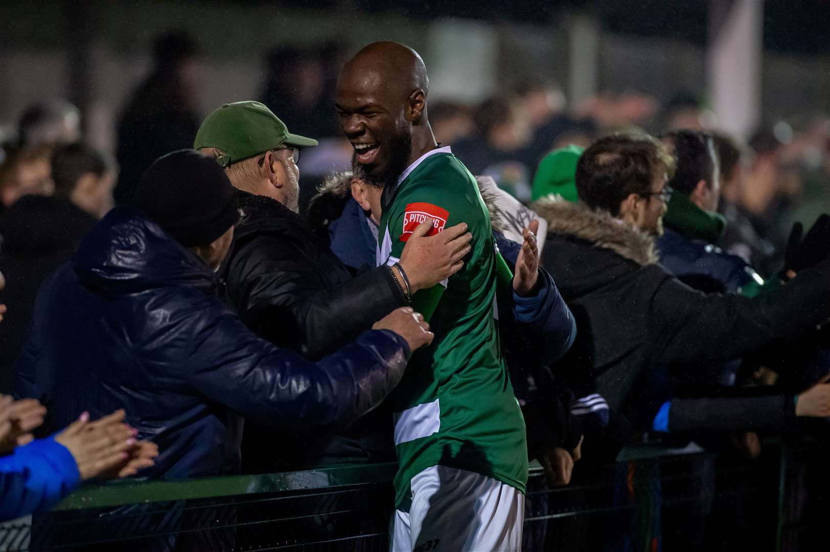 Celebrations for Ashford after beating Hastings on penalties. Picture: Ian Scammell