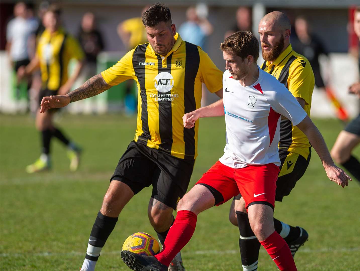 Action from Littlebourne's 1-0 win cup final win over Chilham. Picture: Ian Scammell