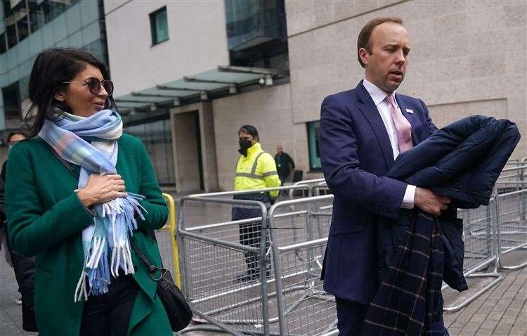 Matt Hancock with Gina Coladangelo. Picture: Yui Mok/PA