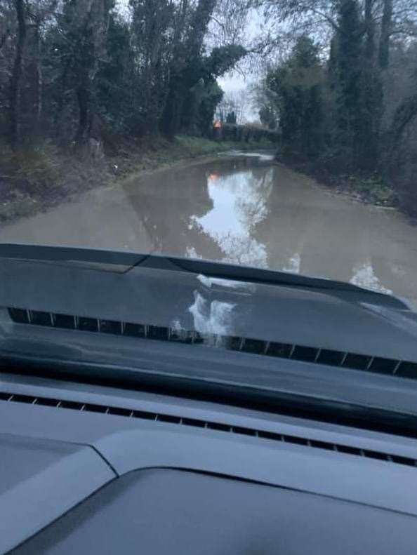 Flooding in West Street, Hunton. Picture: Colin Macpherson