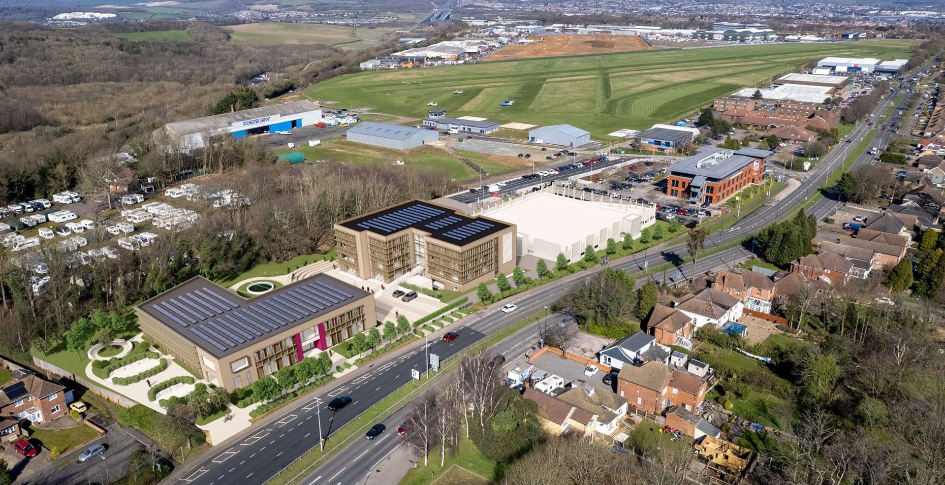 A bird's eye view of Innovation Park Medway