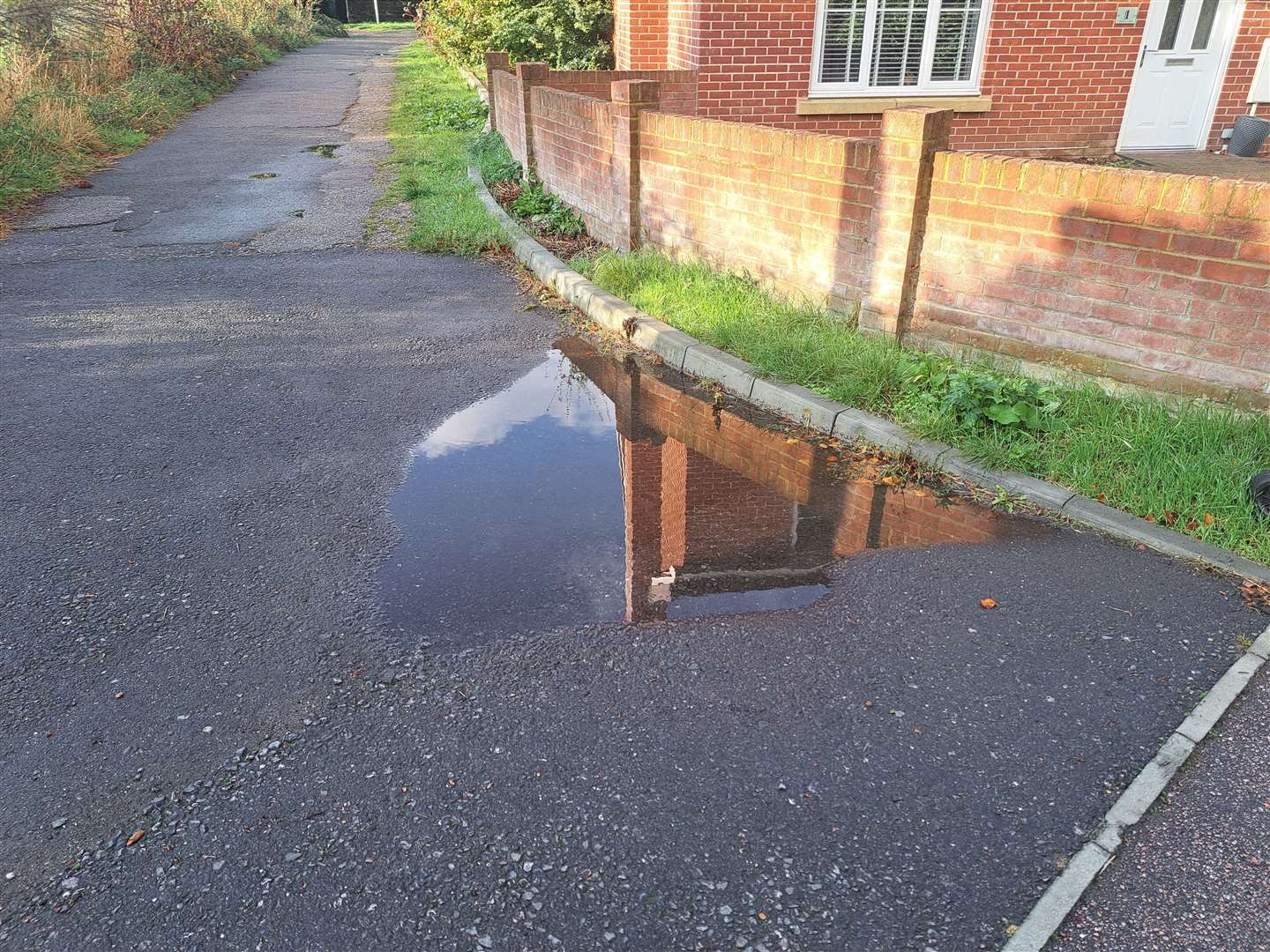 The kerbing, at the junction with Redstart Avenue, which Aile Homes says counts as a "material start" on a housing development of 62 homes