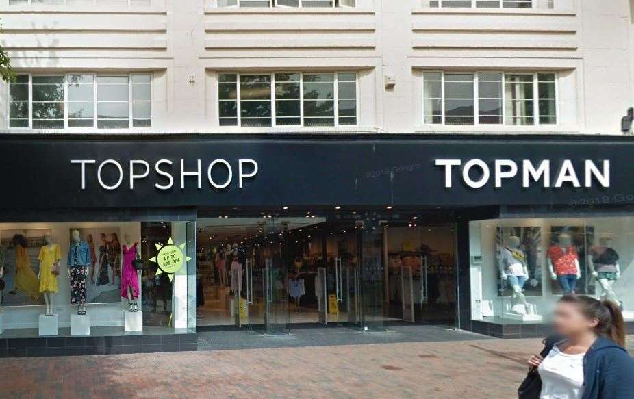 Topshop and Topman in Tunbridge Wells prior to its closure. Picture: Google