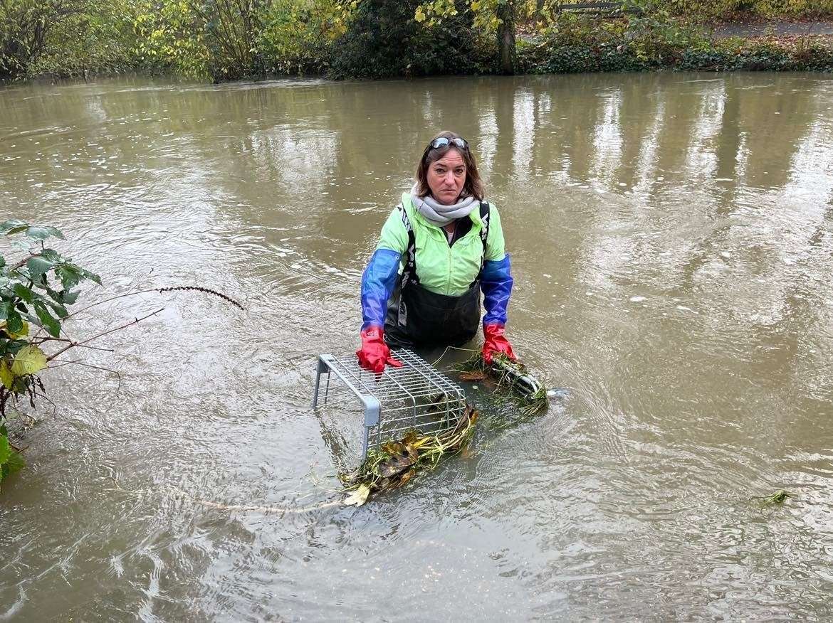 Sian Pettman is a volunteer litter-picker in Canterbury. Photo: Sian Pettman