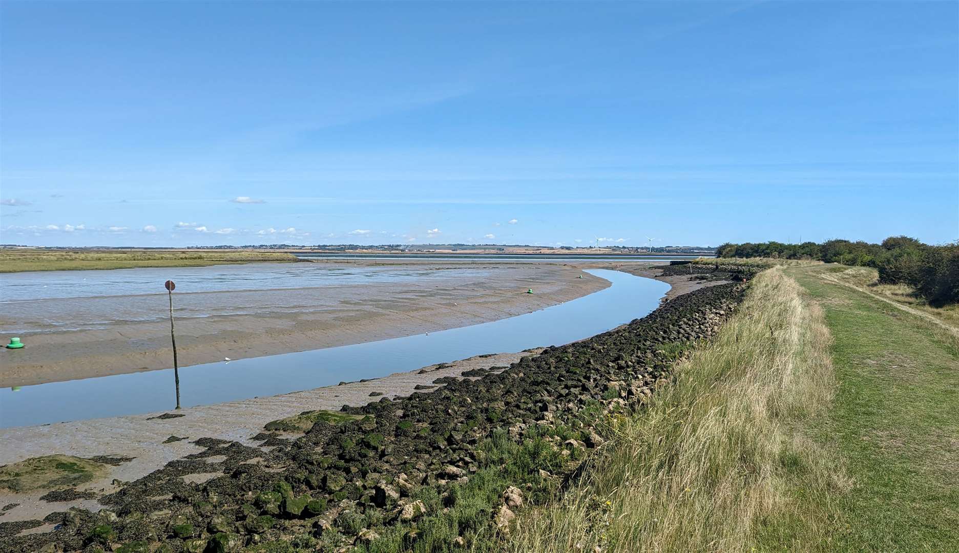 The path runs alongside the Swale channel