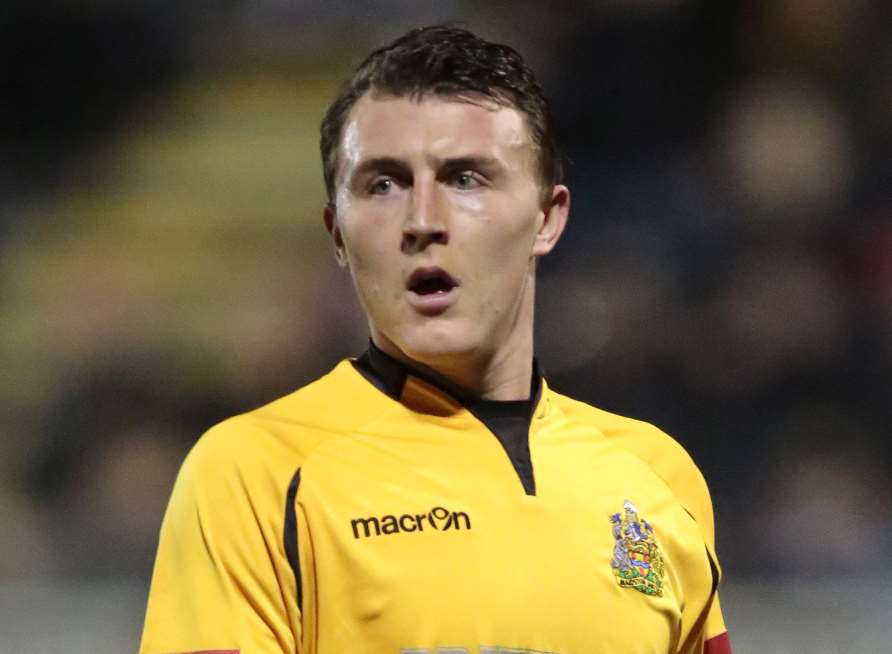 Alex Flisher made his Maidstone comeback in the FA Cup Picture: Martin Apps