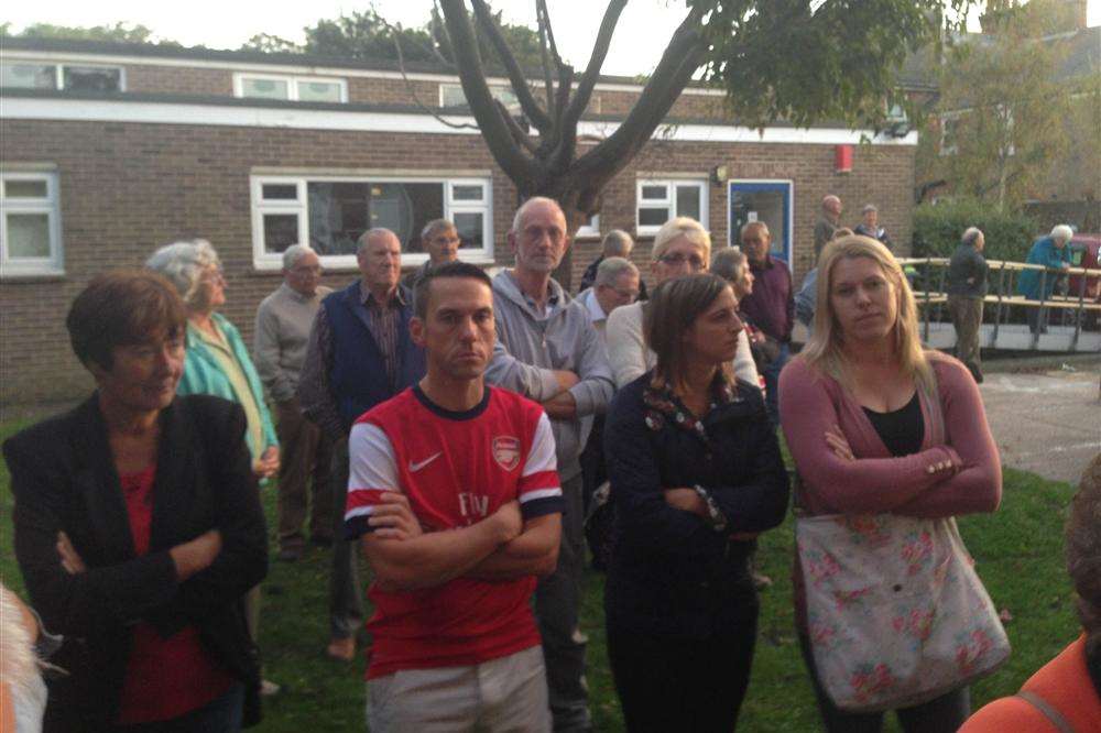 Standing room only - in the car park at Birchington Village Centre - to discuss concerns about the local medical centre.