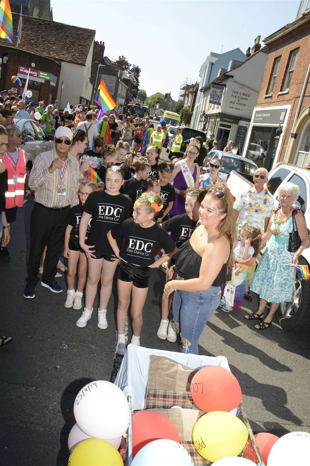 The crowds braved the heat as they headed through Faversham. Picture: Paul Amos