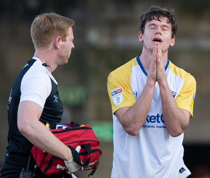 Billy Bingham can't believe his bad luck after lasting just 45 minutes at Wycombe Picture: Ady Kerry