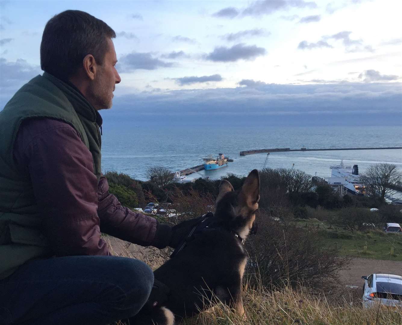 Neil with family dog Alfie