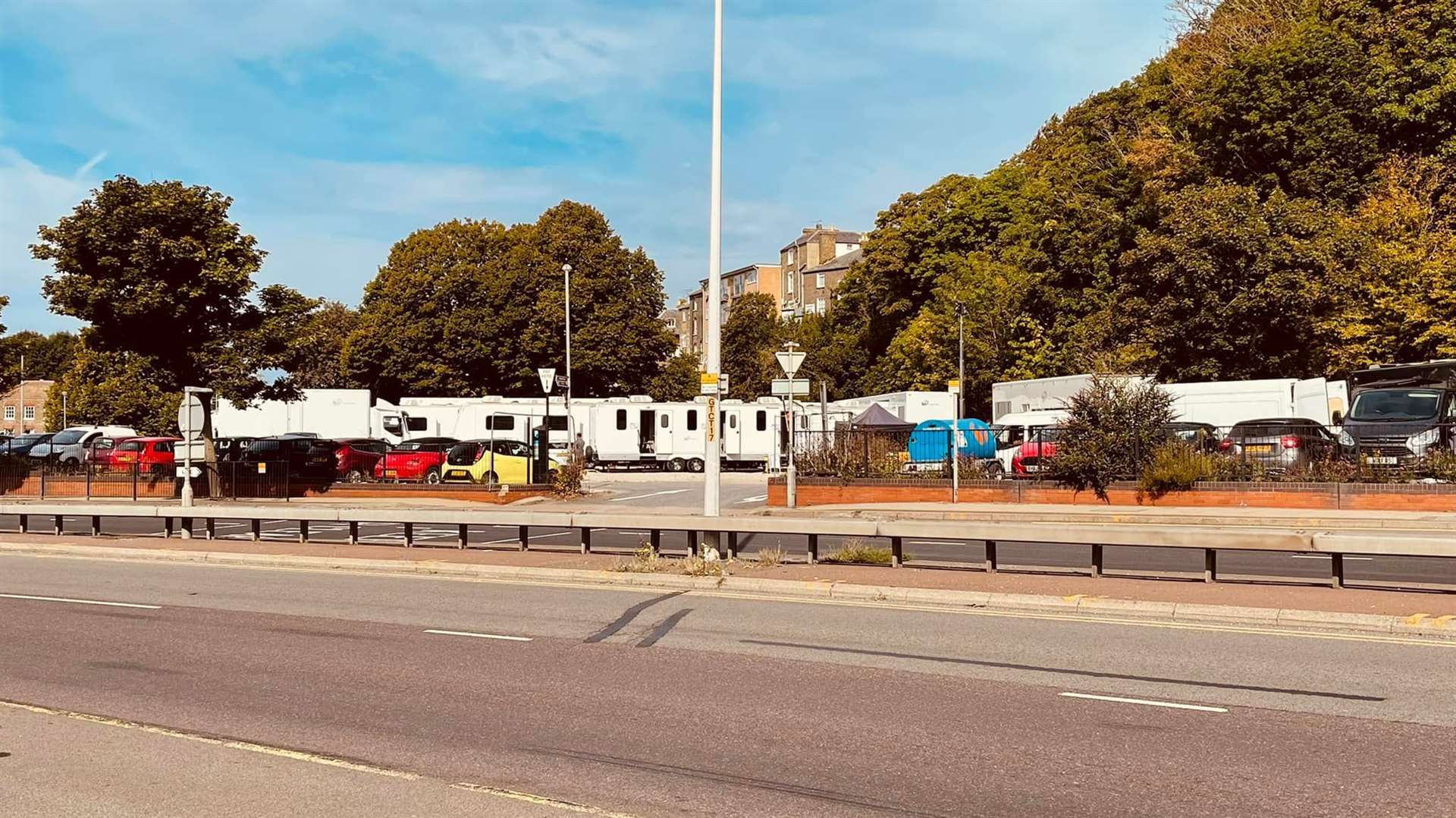 Film crews at Dover Castle earlier this month. Picture: Kevin Clark