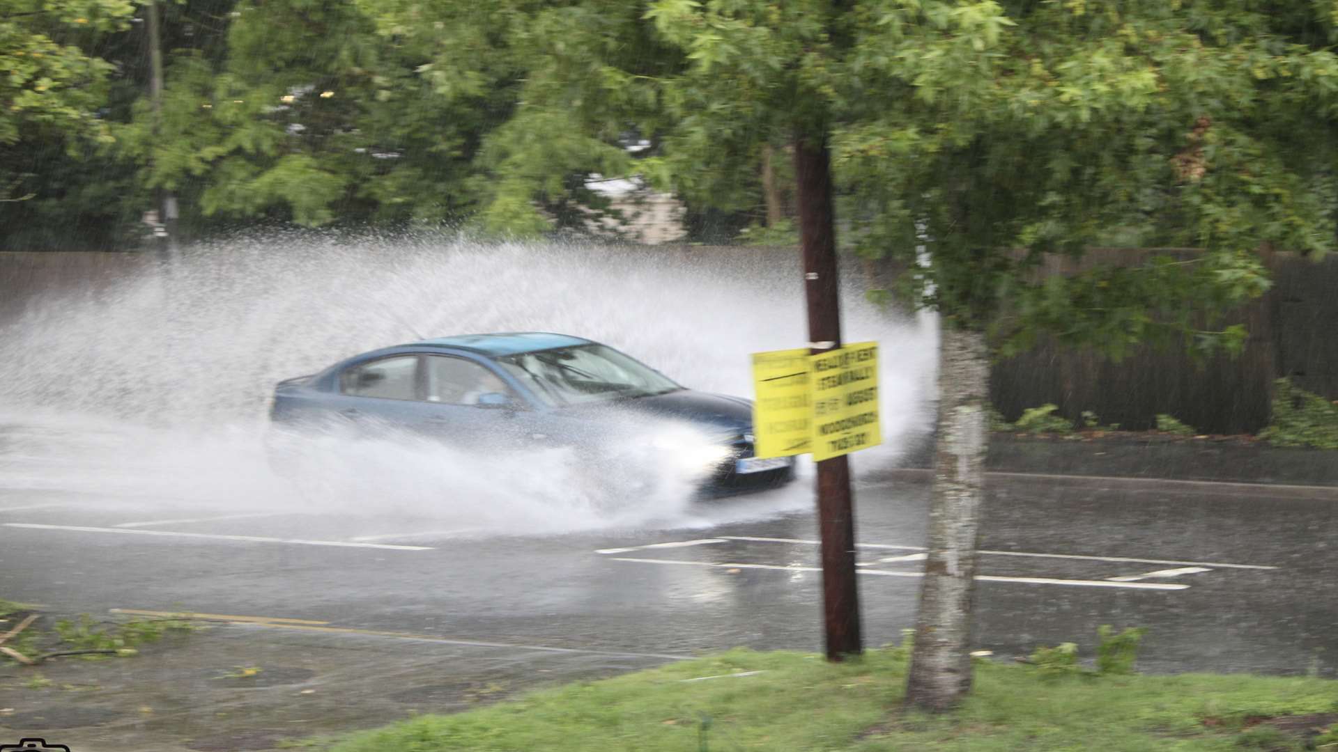 Flooded roads around Ashford. Photo: Matt Warren