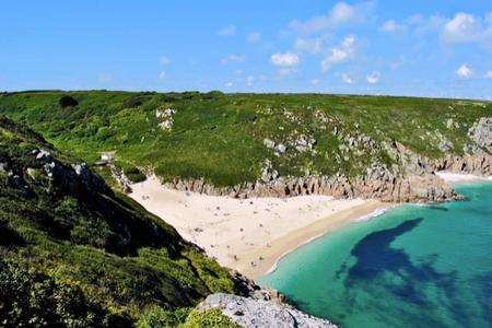 Porthcurno beach in Cornwall