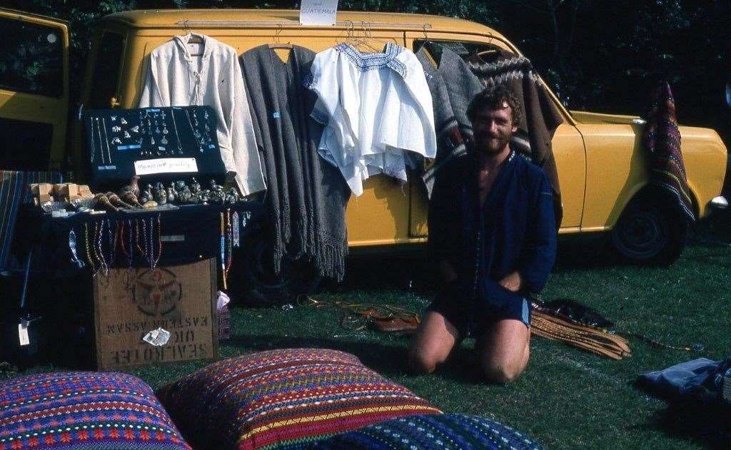 Les Harper at Siesta's first ever stall in 1983