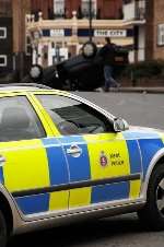 The car which ended up on its roof in The Terrace, Gravesend